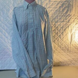 Brooks Brothers long sleeve button down plaid pocket shirt size large